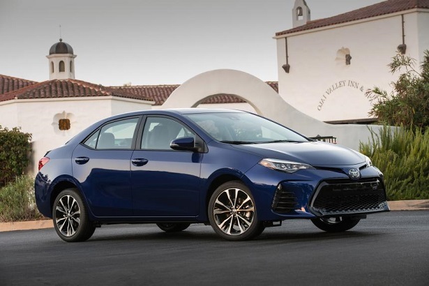 2017 Toyota Corolla blue parked