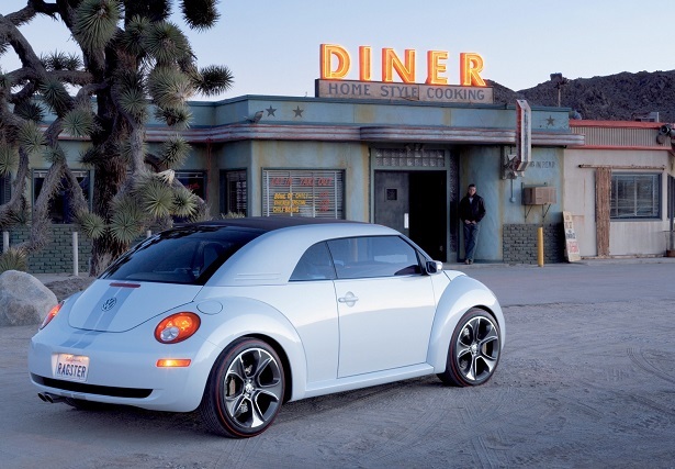 vw ragster concept parked outside diner