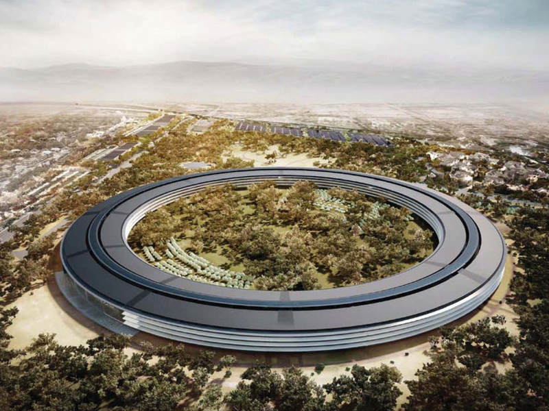 The Apple HQ is wheel-shaped. The irony.